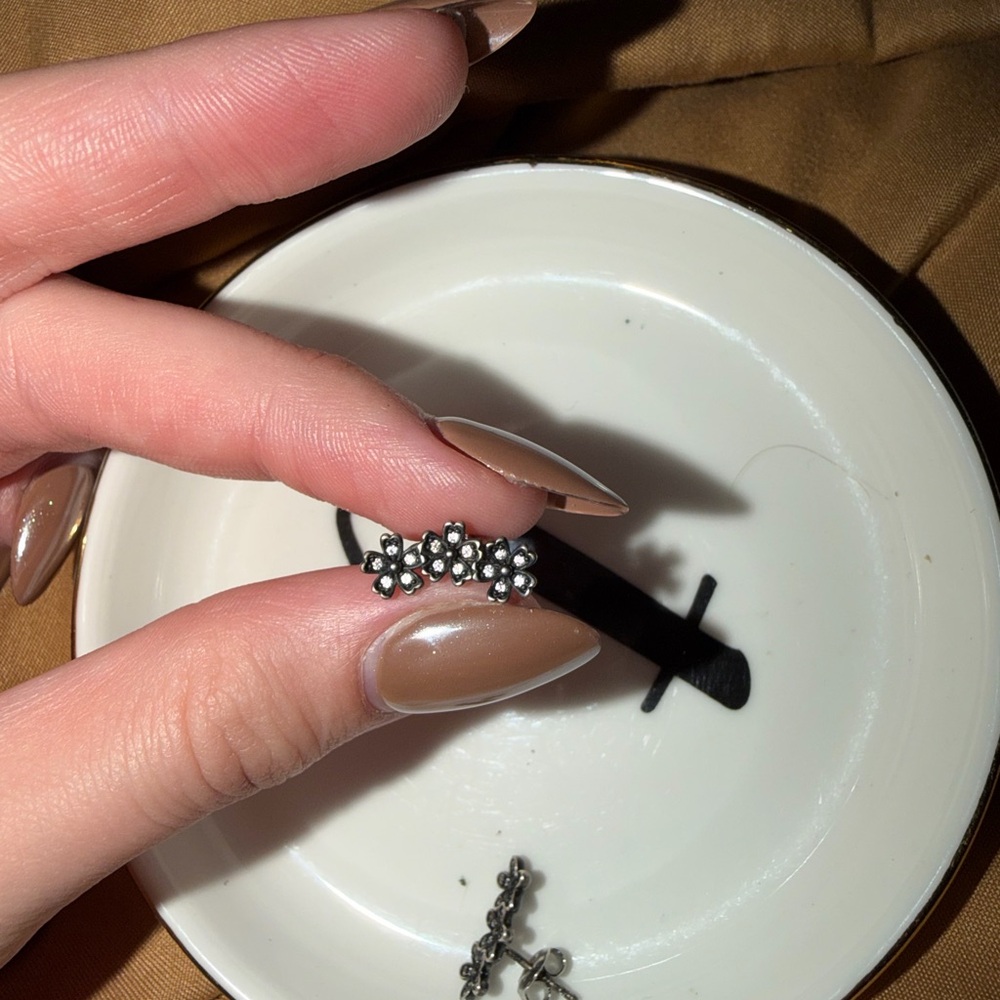 Pandora Silver Floral Cluster Earrings